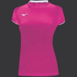 Koszulka damska Mizuno Wom Core SS. Czarne koszulki sportowe damskie Mizuno, xs, bez wzorów, z poliesteru, bez kołnierzyka, bez ramiączek, na fitness i siłownię. Za 184.99 zł.