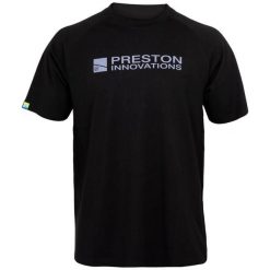 Koszulka Wędkarska Preston Lightweight Black Raglan T-Shirt. Czarne koszulki sportowe męskie PRESTON INNOVATIONS, bez wzorów, bez kołnierzyka, bez ramiączek. Za 95.99 zł.