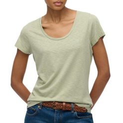 T-shirt z dekoltem dla kobiet Superdry Studios. Zielone t-shirty damskie Superdry., s, bez wzorów, z bawełny, eleganckie, bez kołnierzyka. Za 144.25 zł.