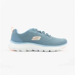 Buty damskie SKECHERS Flex Appeal 5.0 New Path. Niebieskie obuwie sportowe damskie Skechers, bez wzorów, trekkingowe, Skechers Sport. Za 259.99 zł.