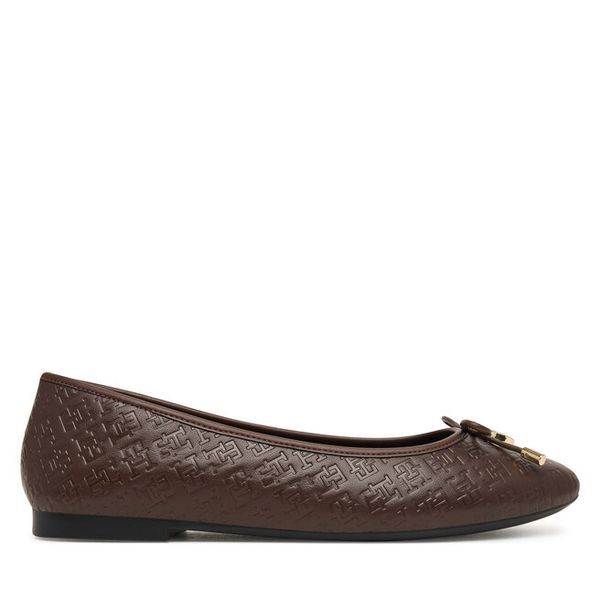 Baleriny Tommy Hilfiger. Brązowe baleriny damskie Tommy Hilfiger, bez wzorów, bez obcasa. Za 449.99 zł.