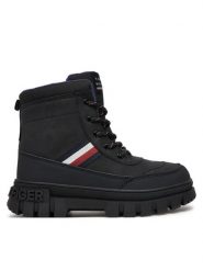 Tommy Hilfiger Trapery Stripes Fur Boot T3X5-33713-1487 S Czarny. Czarne buty zimowe chłopięce Tommy Hilfiger, bez wzorów, ze skóry, bez zapięcia. Za 399.99 zł.
