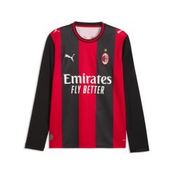 Męska koszulka domowa z długim rękawem AC Milan 26/27 PUMA. Czarne bluzki z długim rękawem męskie Puma, m, bez wzorów, z materiału, klasyczne, bez kołnierzyka. Za 469.00 zł.
