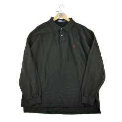 Second life - Długi Rękaw Polo Czarny dla Mężczyzn - Jak nowy. Czarne koszulki polo męskie Ralph Lauren, m, bez wzorów, bez kołnierzyka, bez ramiączek, na golfa. Za 126.86 zł.