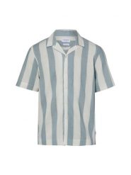 Lindbergh koszula casualowa z krótkim rękawem i zawartością lnu Mężczyźni Comfort Fit Bawełna biały|niebieski, XL. Białe koszule męskie Lindbergh, m, bez wzorów, z bawełny, bez kołnierzyka, bez ramiączek. Za 169.95 zł.