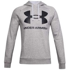 Męska Polarowa Bluza Treningowa Rival Big Logo. Szare bluzy męskie Under Armour, m, bez wzorów, z polaru, bez kaptura. Za 236.99 zł.