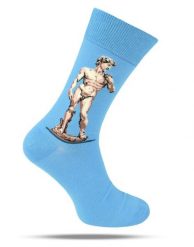 Tematyczne Skarpetki Bawełniane - Rzeźba Dawida. Niebieskie skarpety męskie His Story, bez wzorów, z bawełny. Za 34.99 zł.