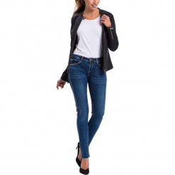 Dżinsy "Adriana" - Skinny fit - w kolorze granatowym. Niebieskie jeansy damskie Cross Jeans. W wyprzedaży za 136.95 zł.