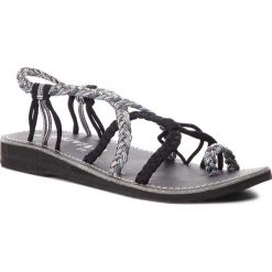 Japonki LA MARINE - Calypso Flat Black Grey. Czarne klapki damskie La Marine, z materiału. W wyprzedaży za 109.00 zł.