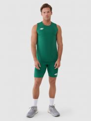4F Legginsy krótkie treningowe męskie - zielone M. Zielone legginsy sportowe męskie 4f, m, bez wzorów, z dzianiny, krótkie, do biegania. Za 109.99 zł.
