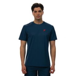 Koszulka treningowa męska Drop Shot Camiseta Egan. Niebieskie koszulki sportowe męskie DROP SHOT, l, bez wzorów, z materiału, bez kołnierzyka, bez ramiączek. Za 283.00 zł.