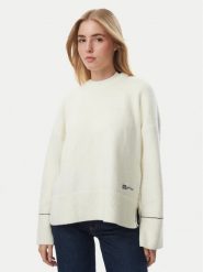 KARL LAGERFELD Sweter B4W18057 Kremowy Relaxed Fit. Białe swetry damskie KARL LAGERFELD, xs, bez wzorów, z syntetyku, bez kołnierzyka, bez ramiączek, bez kaptura. Za 549.99 zł.