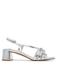 Pepe Jeans Sandały PLS90683 Srebrny. Szare sandały damskie Pepe Jeans, bez wzorów, z jeansu, bez obcasa, na słupku, bez zapięcia. Za 259.99 zł.