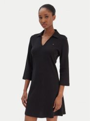 Tommy Hilfiger Sukienka codzienna Modern Cody WW0WW47868 Czarny Regular Fit. Czarne sukienki damskie Tommy Hilfiger, na co dzień, xl, bez wzorów, z bawełny, bez kołnierzyka, bez ramiączek, proste. Za 539.99 zł.