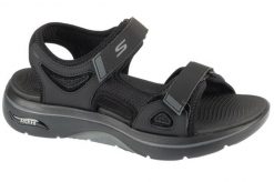Sandały męskie, Go Walk Arch Fit 2.0 Sandal - Capistrano. Czarne sandały męskie Skechers, z materiału, bez zapięcia. Za 329.99 zł.