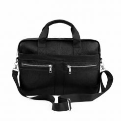 Duża skórzana męska torba na laptopa i dokumenty Solier SL45 Milo czarny. Czarne torby na laptopa męskie bez wzorów. Za 329.00 zł.