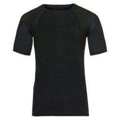 Koszulka tech. męska Odlo T-shirt crew neck s/s ACTIVE SPINE. Czarne koszulki sportowe męskie Odlo, m, bez wzorów, bez kołnierzyka, bez ramiączek, trekkingowe. W wyprzedaży za 234.00 zł.