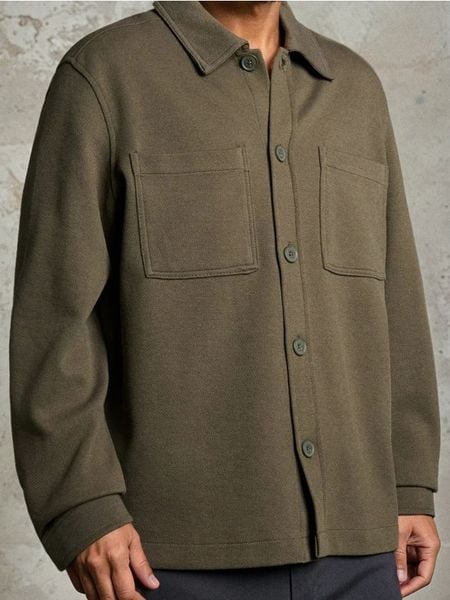 Kurtka koszulowa - khaki. Brązowe kurtki męskie Sinsay, l, bez wzorów, bez kaptura. Za 59.99 zł.