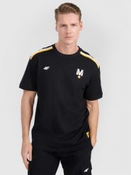 4F T-shirt regular z nadrukiem uniseks 4F x Drift Masters - czarny S. Czarne koszulki sportowe męskie 4f, m, bez wzorów, z bawełny, klasyczne, bez kołnierzyka. Za 119.99 zł.