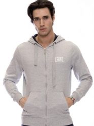 Bluza z kaptur na co dzień na siłownię. Szare bluzy męskie LEONE 1947 APPAREL, xl, bez wzorów, bez kaptura, na fitness i siłownię. Za 126.26 zł.