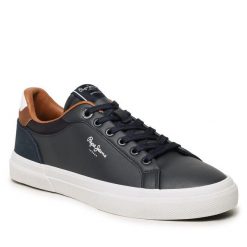 Tenisówki Pepe Jeans. Niebieskie półbuty na co dzień męskie Pepe Jeans, bez wzorów, z jeansu, bez zapięcia. Za 219.99 zł.