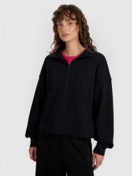 4F Bluza dresowa nierozpinana bez kaptura damska - czarna S. Czarne bluzy sportowe damskie 4f, l, bez wzorów, z bawełny, bez kaptura. Za 159.99 zł.