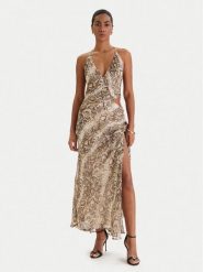 Bardot Sukienka koktajlowa Cyrel 59760DB6 Beżowy Regular Fit. Brązowe sukienki damskie Bardot, bez wzorów, z syntetyku, wizytowe, bez kołnierzyka, bez ramiączek. Za 639.99 zł.