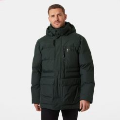 Kurtka puchowa Helly Hansen Tromsoe. Czarne kurtki snowboardowe męskie Helly Hansen, m, bez wzorów, z puchu, bez kaptura, narciarskie. W wyprzedaży za 1,245.00 zł.