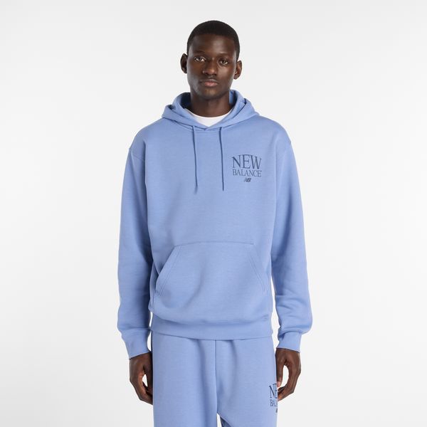 Bluza męska New Balance MT61L713AA3 – niebieska. Niebieskie bluzy męskie New Balance, l, bez wzorów, z bawełny, bez kaptura. Za 199.99 zł.