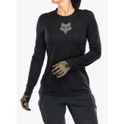 Bluza rowerowa damska Fox Ranger LS Jersey Fox Head. Czarne bluzy damskie FOX, bez wzorów, z jersey, bez kaptura, rowerowe. Za 239.79 zł.