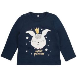 Garnamama Koszulka Dziewczęca Rabbit 98 Niebieski. Bluzki dla dziewczynek marki Garnamama. W wyprzedaży za 24.00 zł.