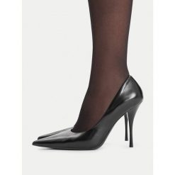 Szpilki Eva Minge. Czarne szpilki damskie Eva Minge, bez wzorów, bez obcasa, bez zapięcia. Za 379.99 zł.