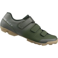 Buty rowerowe MTB SH-XC102, oliwkowe. Zielone buty sportowe męskie Shimano, bez zapięcia, rowerowe. Za 440.00 zł.