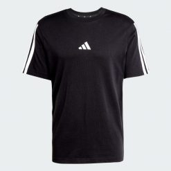 Koszulka Essentials 3-Stripes Single. Białe koszulki sportowe męskie Adidas, uniwersalny, z aplikacjami, z bawełny, bez kołnierzyka, bez ramiączek, na fitness i siłownię. Za 119.00 zł.