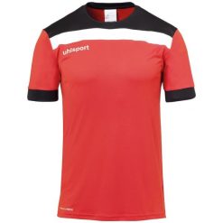 Polo Uhlsport Offense 23. Czarne koszulki polo męskie Uhlsport, xl, bez wzorów, z materiału, bez kołnierzyka, bez ramiączek, do piłki nożnej. W wyprzedaży za 114.30 zł.