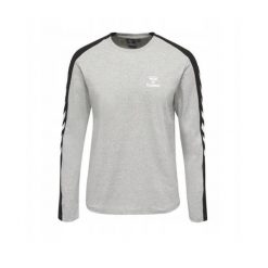 Koszulka z długim rękawem Hummel HML Flint T-Shirt. Szare koszulki sportowe męskie Hummel, bez wzorów, sportowe, bez kołnierzyka. Za 110.75 zł.