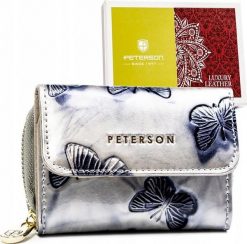 Peterson Skórzany damski portfel Peterson PTN 423229-BF SILVER NoSize. Szare portfele damskie Peterson, bez wzorów. Za 96.16 zł.