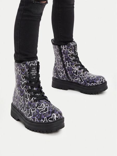 DeeZee Trapery CEO-AVO-2208-021 Czarny. Czarne buty zimowe dziewczęce DeeZee, bez wzorów, ze skóry, bez zapięcia. Za 149.99 zł.