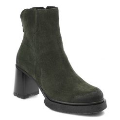 Zielone Botki Lemar Modne Buty Damskie. Zielone botki damskie Lemar, na wiosnę, z materiału, eleganckie, bez obcasa, bez zapięcia. Za 299.00 zł.