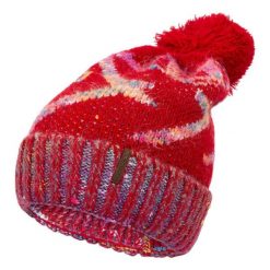 Czapka Damska Dzianinowa Diandra. Czerwone czapki i kapelusze damskie Trespass, bez wzorów, z dzianiny. Za 38.99 zł.