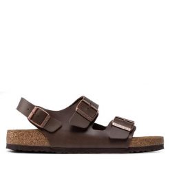 Sandały Birkenstock. Brązowe sandały męskie Birkenstock, bez zapięcia. Za 289.99 zł.