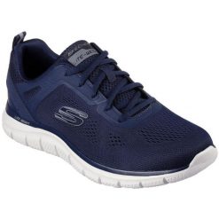Adidasy Skechers Track Broader, Mężczyźni. Niebieskie buty sportowe męskie Skechers, bez zapięcia, na fitness i siłownię. Za 300.68 zł.