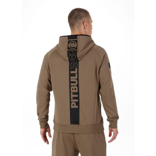 Bluza męska Pitbull rozpinana z kapturem Hermes. Brązowe bluzy męskie PITBULL, m, bez wzorów, z kapturem, na fitness i siłownię. Za 299.00 zł.