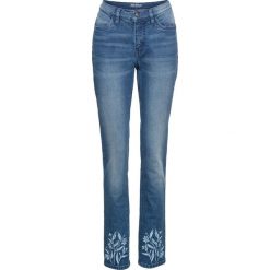 Dżinsy "authentik-stretch", z haftem SLIM bonprix niebieski. Niebieskie jeansy damskie bonprix. Za 119.99 zł.