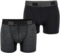 Bokserki majtki męskie 2 pary PUMA ACTIVE STYLE. Czarne bokserki męskie Puma, m, bez wzorów, z elastanu. Za 66.00 zł.