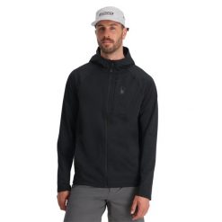 Bluza męska Spyder Gridweb Hoodie. Czarne bluzy męskie Spyder, m, bez wzorów, bez kaptura, narciarskie. Za 479.99 zł.