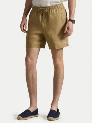 Polo Ralph Lauren Szorty materiałowe 710P08205503 Beżowy Regular Fit. Brązowe szorty męskie Polo Ralph Lauren, l, bez wzorów, ze lnu. Za 729.99 zł.