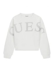 Guess Bluza J6RQ10 KAD74 Biały Regular Fit. Białe bluzy dla dziewczynek Guess, z aplikacjami, z bawełny, bez ramiączek, bez kaptura. Za 214.99 zł.