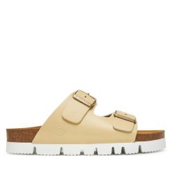 Klapki Dr. Brinkmann. Żółte klapki damskie Dr. Brinkmann, bez wzorów, bez obcasa. Za 279.99 zł.