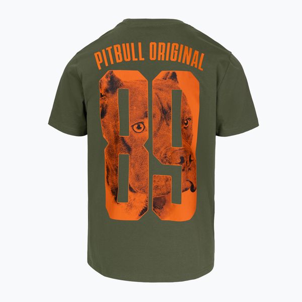 Koszulka męska Pitbull Eighty Nine Dog. Zielone koszulki sportowe męskie PITBULL, na lato, m, bez wzorów, z bawełny, bez kołnierzyka, bez ramiączek, na fitness i siłownię. Za 69.99 zł.